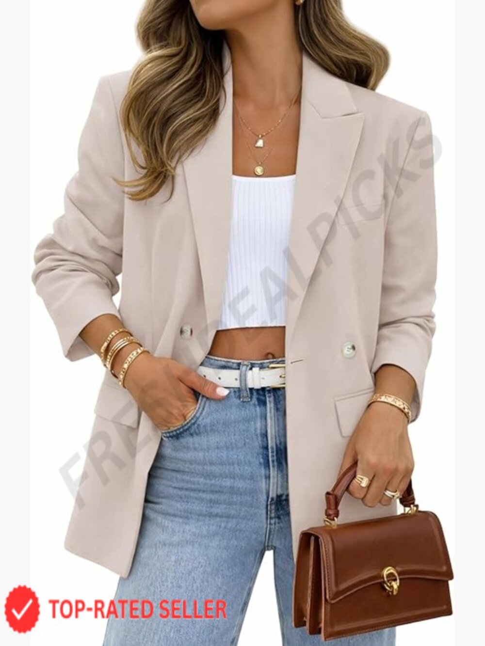 Classic Lapel Blazer Open Front Business Casual Office Wear Polyester Regular